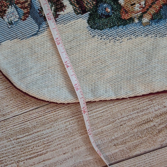 Longabeger Tapestry Christmas Stocking Lady Snowman Cat Christmas Tree Lights - Picture 6 of 7